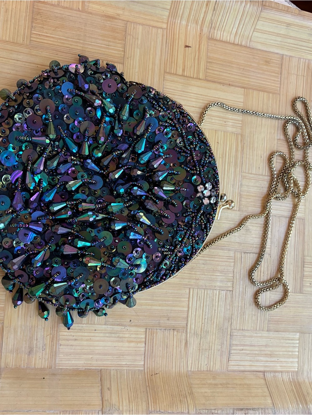 Iridescent Sequin & Bead Evening Clutch - Picture 5 of 5
